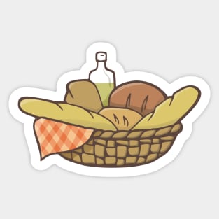 Basket of Artisan Breads Sticker